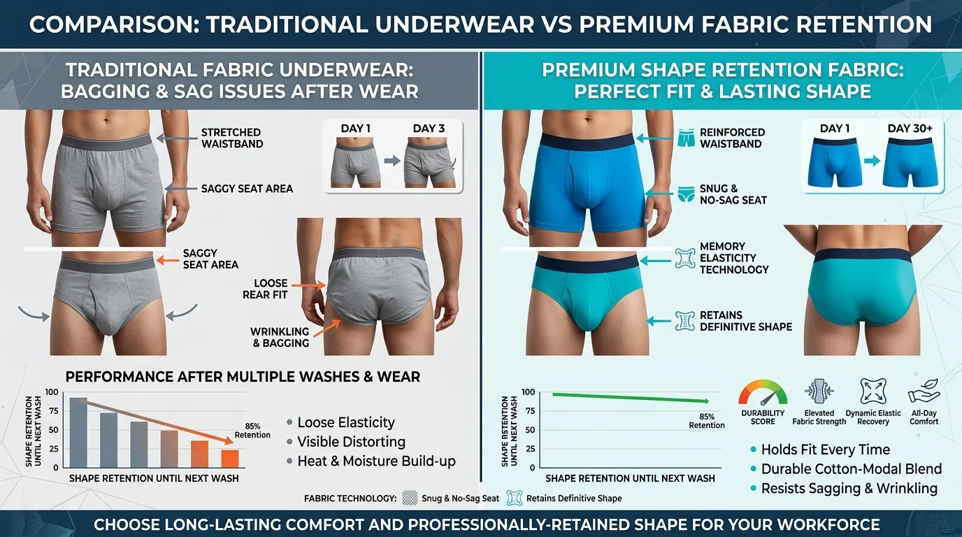 Side-by-side comparison showing traditional vs premium fabric